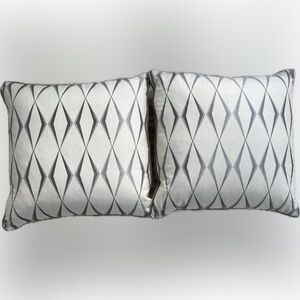 Pair of Wildcat Territory Zara Grey Luxury Throw Pillows. Feather insert.